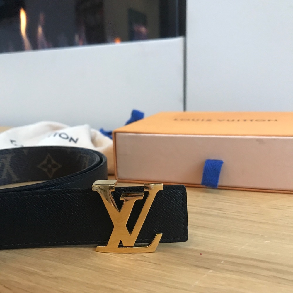 Louis Vuitton Nero/ Logo reversible belt SS2017